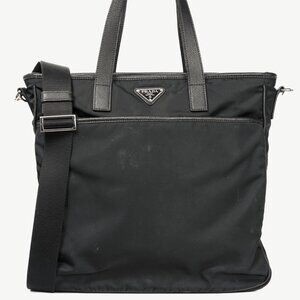 Prada Nero Tessuto & Saffiano-Leather 2-Way Tote